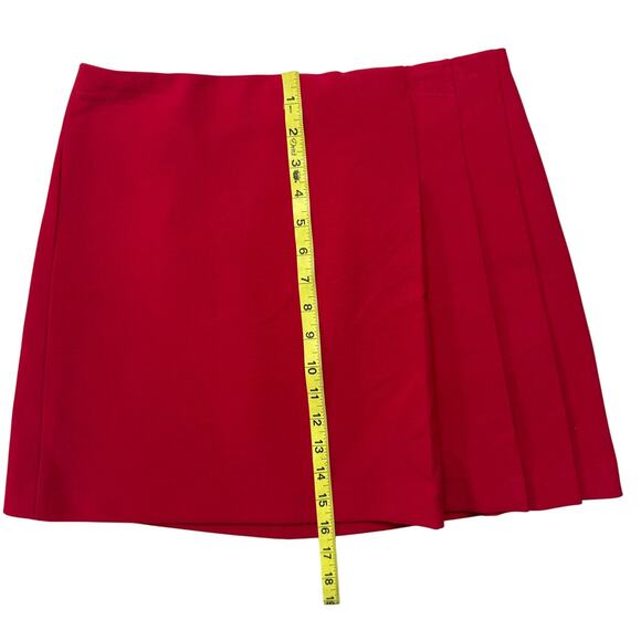 ALICE + OLIVIA Semira Pleated Red Mini Skirt - Picture 9 of 11